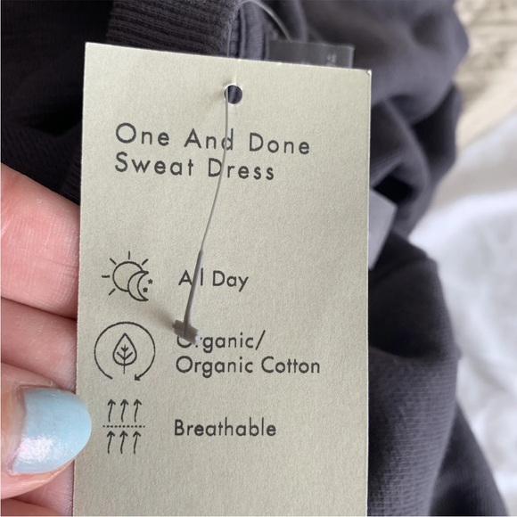 NWT Sweaty Betty One and Done Sweat Dress Size S Gray Oversized Mock Neck $98 - Picture 8 of 9